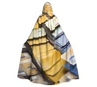 OAZCVBNN Postal Stationery Print Men And Women Hooded Cloak Carnival Cosplay Cape For Festivals Themed Parties