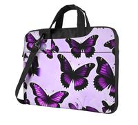 OAZCVBNN Purple Butterflies Print Versatile Laptop Bag Stylish Laptops Case With Messenger Shoulder Briefcase Options