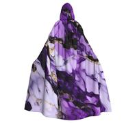 OAZCVBNN Purple Marble Print Halloween Hooded Cloak Full Length Adults Kids Unisex Medieval Cosplay Costume