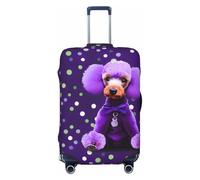 OAZCVBNN Purple Poodle Polka Dots Print Unique Suitcase Covers Travel Luggage Cover with Elastic Anti Scratch Design