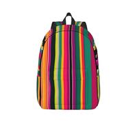 OAZCVBNN Rainbow Colored Striped Print Unisex Lightweight Backpack Stylish Double Shoulder Bag For Travel Daily Commuting