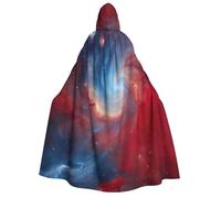OAZCVBNN Red Blue Galaxy Print Hooded Cloak Unisex Adult For Halloween Christmas Carnival Theme Parties Costume