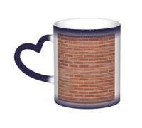 OAZCVBNN Red Brick Wall Texture Print Starry Sky Ceramic Color-Changing Mug Gift Daily Coffee Mugs Birthday Anniversary