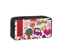 OAZCVBNN School Newspaper in English Print Large-Capacity Spacious Pen Case Stationery Organizer Pouch Office Travel Dorm