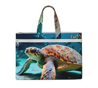 OAZCVBNN Sea Turtle Print Large Capacity Canvas Tote File Bag Office Travel Shopping Organizer Storage Bags