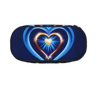 OAZCVBNN Sky Blue Heart Print Lightweight Convenience Pencil Bag School Students Pen Case Makeup Travel Boy Girl