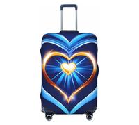 OAZCVBNN Sky Blue Heart Print Unique Suitcase Covers Travel Luggage Cover with Elastic Anti Scratch Design