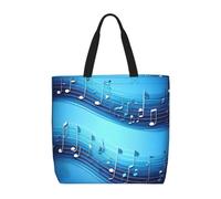 OAZCVBNN Sky Blue Musical Notes Print Women Large Capacity Tote Bag Lightweight Everyday For Office Shopping Travel