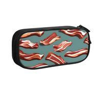 OAZCVBNN Streaky Bacon Pattern Print Pencil Case Storage Makeup Erasers Pens Students School Office Multi-Scenes Use