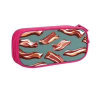OAZCVBNN Streaky Bacon Pattern Print Pencil Case Storage Makeup Erasers Pens Students School Office Multi-Scenes Use