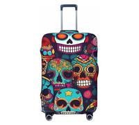 OAZCVBNN Sugar Skulls Print Unique Suitcase Covers Travel Luggage Cover with Elastic Anti Scratch Design