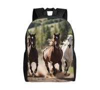 OAZCVBNN Three Running Horses Print Double Shoulder Backpack Lightweight Water-Resistant Unisex Bag Travel Outdoor