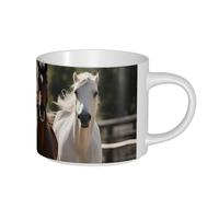 OAZCVBNN Three Running Horses Print Large Capacity Ceramic Mugs Adults Coffee Beverage Home Office Camping Gift Sets