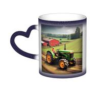 OAZCVBNN Tractor Farm Pattern Print Starry Sky Ceramic Color-Changing Mug Gift Daily Coffee Mugs Birthday Anniversary