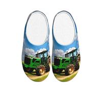 OAZCVBNN Tractor under blue sky and white clouds Print Versatile Use Anti Pilling Washable Slippers for Women Men Cozy Stylish shoes