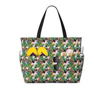 OAZCVBNN Tropical Birds and Plant Leaf Print Reusable Bag Stylish Summer Lightweight Vacation Picnic Gym Camping Versatile Use