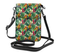 OAZCVBNN Tropical Flower Leaf Parrot Print Shoulder Bag Women Crossbody Lightweight Fashion Accessory Gifting Daily Camping