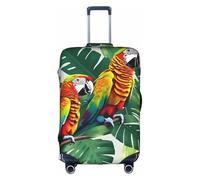 OAZCVBNN Tropical Flower Leaf Parrot Print Universal Travel Suitcase Cover Weekend Getaways Trips Elastic Luggage Protector