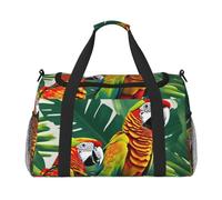 OAZCVBNN Tropical Flower Leaf Parrot Print Women Men Hand Tote Lightweight Foldable Versatile Business Travel Shoulder Bag