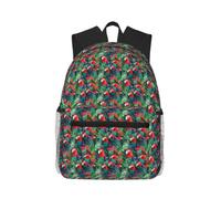 OAZCVBNN Tropical Flower Parrot Print Casual Backpack Travel Outdoor Adventures Commuting Lightweight Dual Shoulder Bag