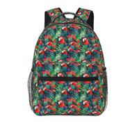 OAZCVBNN Tropical Flower Parrot Print Leisure Backpack Lightweight Family Travel Everyday Use Commutes Outdoor Bag