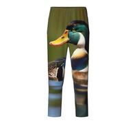 OAZCVBNN two mallard ducks Print Breathable Trousers Holiday Season Festive Celebrations Women Men Pajama Family Fun