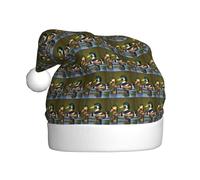 OAZCVBNN two mallard ducks Print Christmas Hat Festive Adult Santa Cap Trim New Year Party Holiday Seasonal Decor