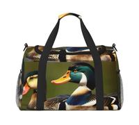 OAZCVBNN Two Mallard Ducks Print Women Men Hand Tote Lightweight Foldable Versatile Business Travel Shoulder Bag