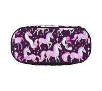 OAZCVBNN Unicorns Pink Print Lightweight Convenience Pencil Bag School Students Pen Case Makeup Travel Boy Girl