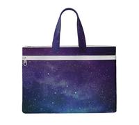 OAZCVBNN Universe With Stars And Galaxy Interstellar Print Large Capacity Canvas Tote File Bag Office Travel Shopping Organizer Storage Bags