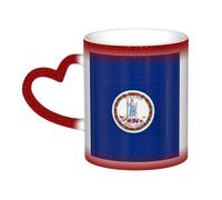OAZCVBNN Virginia State Flag Print Starry Sky Ceramic Color-Changing Mug Gift Daily Coffee Mugs Birthday Anniversary