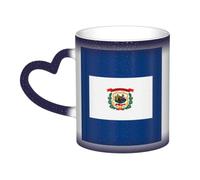OAZCVBNN West Virginia State Flag Print Starry Sky Ceramic Color-Changing Mug Gift Daily Coffee Mugs Birthday Anniversary