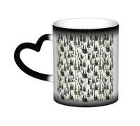 OAZCVBNN White Trees Camo Pattern Print Starry Sky Ceramic Color-Changing Mug Gift Daily Coffee Mugs Birthday Anniversary
