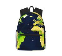 OAZCVBNN World Map Print Casual Backpack Travel Outdoor Adventures Commuting Lightweight Dual Shoulder Bag