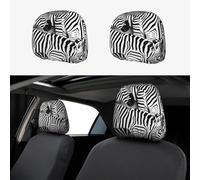 OAZCVBNN Zebra Print Car Headrest Covers Soft Seat Cushion Set Accessories Families Travel Pillow Neck