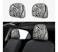 OAZCVBNN Zebra Print Print Car Headrest Covers Soft Seat Cushion Set Accessories Families Travel Pillow Neck