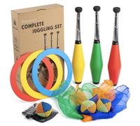 oazoxcx Juggling Kit for Beginners Complete Set -Juggling Balls, Scarves, Rings & Clubs - Learn to Juggle Balls at Home, School, or Circus Training