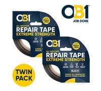Ob1 All Weather Repair Tape Extreme Strength Black - 2X 50mm X 20M - Heavy Duty, Waterproof Duct Tape, Ideal For Leaks & Roofing
