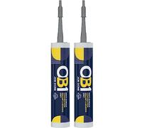 OB1 Grey Twin Pack Multi-Surface Construction Sealant & Adhesive, Excellent Chemical & Water Resistant, Weather Resistant, Suitable for Tile, Wood, Steel, Glass & More