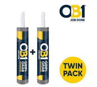 Ob1 Grip & Grab Adhesive White - 2 X 290Ml - Ideal For Panels, Coving, Skirting Boards, Wood & More, Instant Grab & Strong Bond