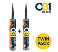Ob1 Heatprotect Fire Cement - Black - 2 X 290Ml - High Temperature Heat Resistant Sealant For Fireplaces, Ovens & Chimneys