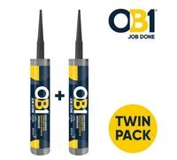 Ob1 Multi-Surface Sealant & Adhesive Anthracite - 2 X 290Ml - Ideal For Kitchens, Bathrooms, Windows, Indoor & Outdoor, Waterproof