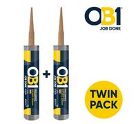 Ob1 Multi-Surface Sealant & Adhesive Oak - 2 X 290Ml - Ideal For Kitchens, Bathrooms, Windows, Indoor & Outdoor, Waterproof