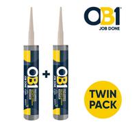 Ob1 Multi-Surface Sealant & Adhesive Sandstone - 2 X 290Ml - Ideal For Kitchens, Bathrooms, Windows, Indoor & Outdoor, Waterproof