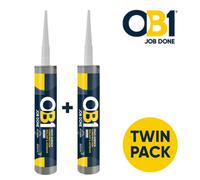 Ob1 Multi-Surface Sealant & Adhesive Silver - 2 X 290Ml - Ideal For Kitchens, Bathrooms, Windows, Indoor & Outdoor, Waterproof