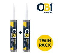 Ob1 Multi-Surface Sealant & Adhesive White - 2 X 290Ml - Ideal For Kitchens, Bathrooms, Windows, Indoor & Outdoor, Waterproof