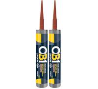 OB1 Terracotta Multi-Surface Construction Sealant & Adhesive - Hybrid Polymer - Excellent Chemical Resistance - Water & Weather Resistant - 290ml (Pack of 2)