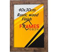 OB2H 40x30cm Rustic Wood Finish Photo Frame Poster Frame