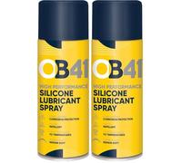 OB41 High Performance Silicone Lubricant Spray - High Resistance to Temperatures - Water Resistant - Protects against corrosion and Oxidation - 400ml (Pack of 2)
