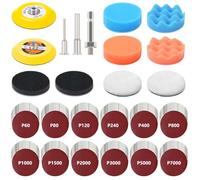 OBA 133 PCS Sanding Disc 75mm Drill Polishing Kit Set, Wet Dry Sanding Paper Hook and Loop Sandpaper Buffing Pads with Rotary Tools for Car Wood Metal Glass Resin Expoxy
